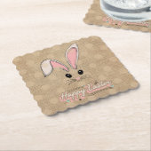 Happy Oaster Bunny Face Neutral Polka Dots Untersetzer (angewinkelt)