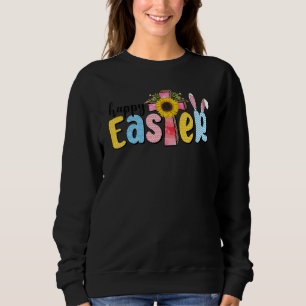 Happy Oaster Bunny Faith Cross Oaster Christlich G Sweatshirt