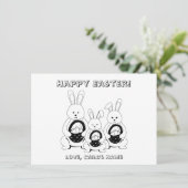 Happy Oaster Bunny Family Coloring Page (Stehend Vorderseite)