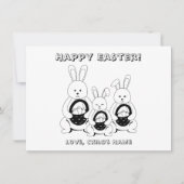 Happy Oaster Bunny Family Coloring Page (Vorderseite)