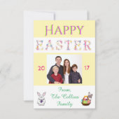 Happy Oaster Bunny Family Foto Card individuell an Einladung (Vorderseite)