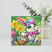 Happy Oaster Bunny Feiertagskarte (Stehend Vorderseite)