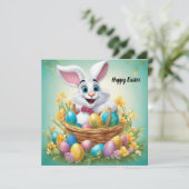 Happy Oaster Bunny Feiertagskarte (Stehend Vorderseite)