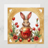 Happy Oaster Bunny Feiertagskarte (Vorne/Hinten)
