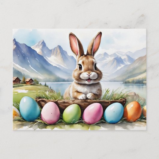 Happy Oaster Bunny Feiertagspostkarte (Vorderseite)