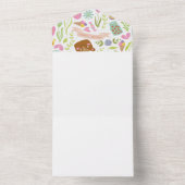 Happy Oaster Bunny Floral Pattern All In One Einladung (Innen Boden)