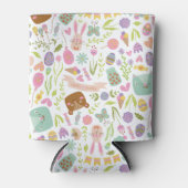 Happy Oaster Bunny Floral Pattern Dosenkühler (Vorderseite)