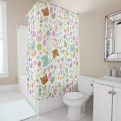 Happy Oaster Bunny Floral Pattern Duschvorhang (Beispiel)