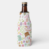 Happy Oaster Bunny Floral Pattern Flaschenkühler (Flaschenvorderseite)