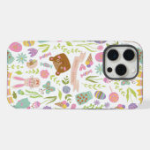 Happy Oaster Bunny Floral Pattern iPhone Hülle (Rückseite (Horizontal))
