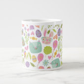 Happy Oaster Bunny Floral Pattern Jumbo-Tasse (Vorderseite)