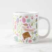 Happy Oaster Bunny Floral Pattern Jumbo-Tasse (Rechts)