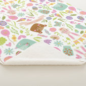 Happy Oaster Bunny Floral Pattern Sherpadecke (3/4)