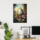 Happy Oaster Bunny Forest Rabbit Wall Art Poster (Heimbüro)