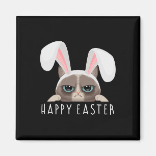 Happy Oaster Bunny Fun Pajama Dress Cat Party Rabb Magnet