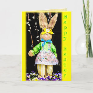 Happy Oaster Bunny Girl Grußkarte Feiertagskarte