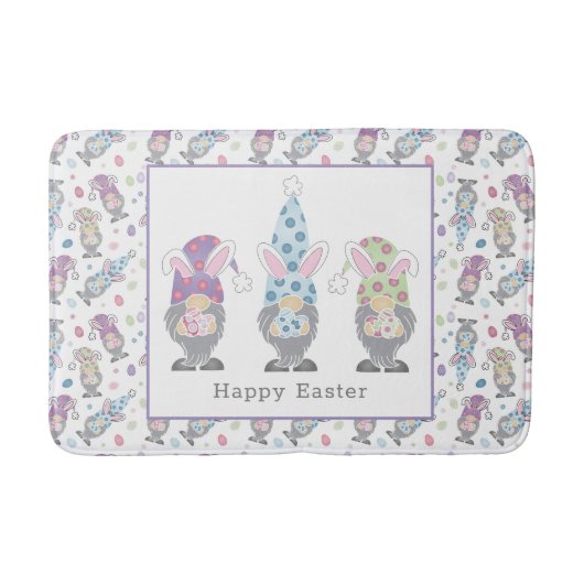 Happy Oaster Bunny Gnomes Badematte (Vorderseite)
