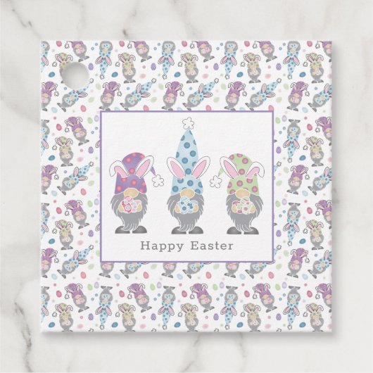Happy Oaster Bunny Gnomes Geschenkanhänger (Vorderseite)