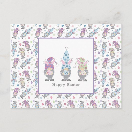 Happy Oaster Bunny Gnomes Postkarte (Vorderseite)