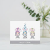 Happy Oaster Bunny Gnomes Postkarte (Stehend Vorderseite)