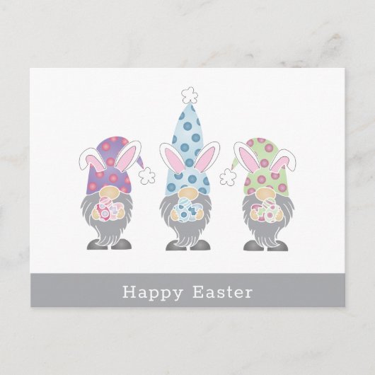 Happy Oaster Bunny Gnomes Postkarte (Vorderseite)