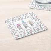 Happy Oaster Bunny Gnomes Rechteckiger Pappuntersetzer (angewinkelt)