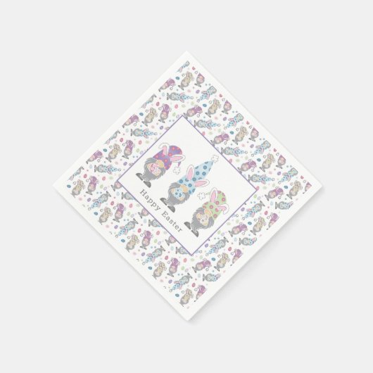 Happy Oaster Bunny Gnomes Serviette (Ecke)