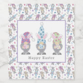 Happy Oaster Bunny Gnomes Weinetikett (Einzelnes Label)