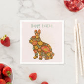 Happy Oaster Bunny Gold Pink farbenfroh Serviette (Beispiel)