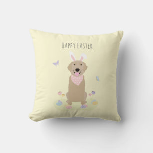 Happy Oaster Bunny Golden Retriever Kissen