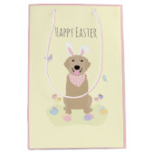 Happy Oaster Bunny Golden Retriever Mittlere Geschenktüte (Vorderseite)