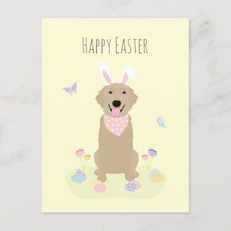 Happy Oaster Bunny Golden Retriever Postkarte