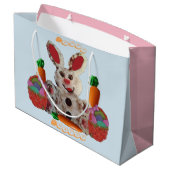 Happy Oaster Bunny Große Geschenktüte (Rückseite Schrägansicht)