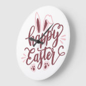 Happy Oaster Bunny Große Wanduhr (Winkel)