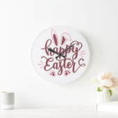 Happy Oaster Bunny Große Wanduhr (Zuhause)