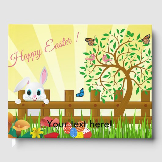 Happy Oaster Bunny Illustration Gästebuch (Vorderseite)
