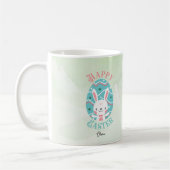 Happy Oaster Bunny In Ei mit Namen Kaffeetasse (Links)
