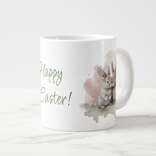 Happy Oaster Bunny Jumbo Tasse (Vorderseite Rechts)