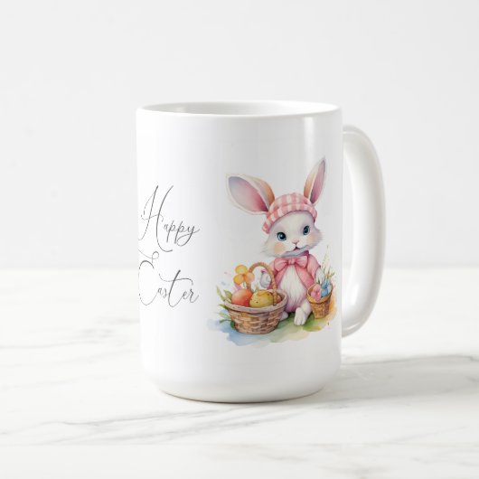 Happy Oaster Bunny Keramik Tasse (VorderseiteRechts)