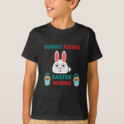 Happy Oaster Bunny Kisses and Wishings T-Shirt (Vorderseite)