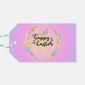 Happy Oaster Bunny Kontur Hübsch Pastel Geschenkanhänger (Rückseite Horizontal)