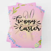 Happy Oaster Bunny Kontur Hübsch Pastel Geschenkpapier Set (Beispiel)