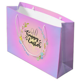 Happy Oaster Bunny Kontur Hübsch Pastel Große Geschenktüte