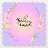 Happy Oaster Bunny Kontur Hübsch Pastel Untersetzer (Vorderseite)