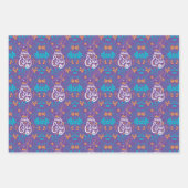 Happy Oaster Bunny, Künstlerisch Abstrakte Blüte Geschenkpapier Set (Vorderseite 3)