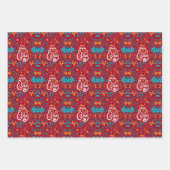 Happy Oaster Bunny, Künstlerisch Abstrakte Blüte Geschenkpapier Set (Vorderseite 2)