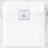 Happy Oaster Bunny Leckerei Bag Labels Quadratischer Aufkleber (Tasche)