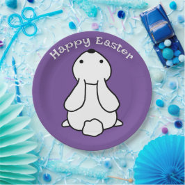 Happy Oaster Bunny Lila Napkin Pappteller