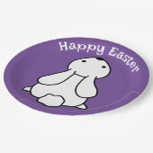 Happy Oaster Bunny Lila Napkin Pappteller (Schrägansicht)