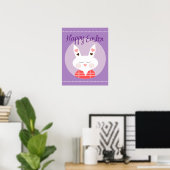 Happy Oaster Bunny Lila Poster (Heimbüro)
